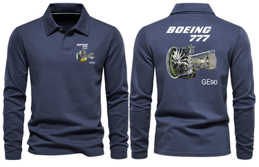 BOEING 777 G90 LONG SLEEVE POLO